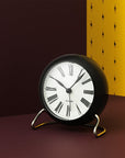 Roman Table Clock, White/Black, Ø: 4.3"