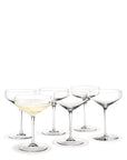 Perfection Cocktail Glass, Clear, 12.8 Oz, Set of 6 Cocktail Glasses Holmegaard