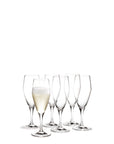 Perfection Champagne Glass, Clear, 7.8 Oz, Set of 6 Wine Glasses Holmegaard