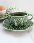 Cabbage Tea Cup & Saucer Mugs Bordallo Pinheiro