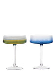 Empire Champagne Saucers Blue, Set of 2 Wine Glasses Anton Studio Designs
