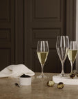 Perfection Champagne Glass, Clear, 7.8 Oz, Set of 6 Wine Glasses Holmegaard