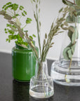 Flora Vase Medium Neck, Clear, H: 4.7"