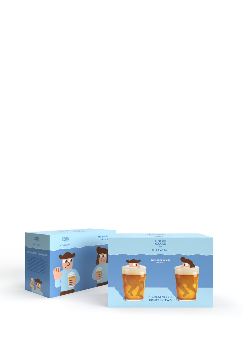 Holmegaard x Mikkeller Pint Beer Glass, Clear, 13.5 Oz, Set of 2