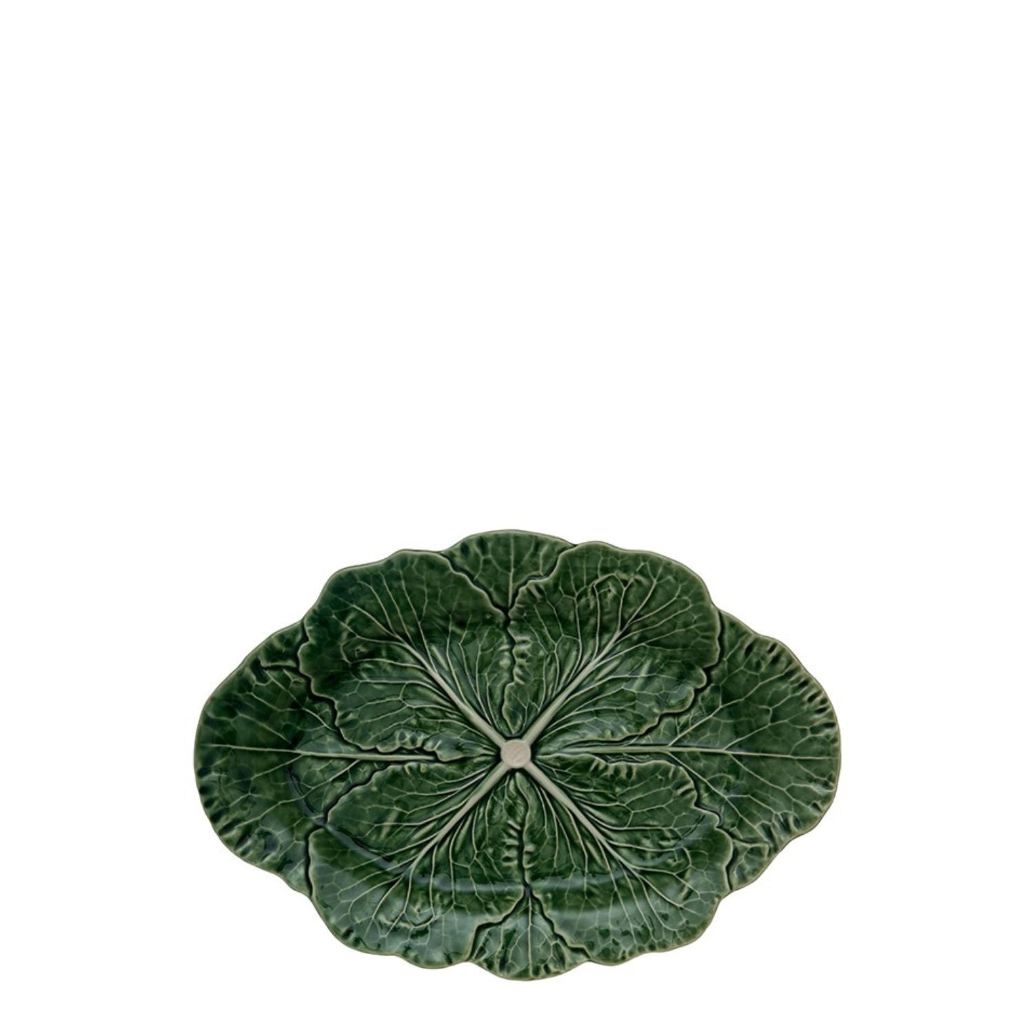 Cabbage Oval Platter Serving Dish Bordallo Pinheiro Green Small