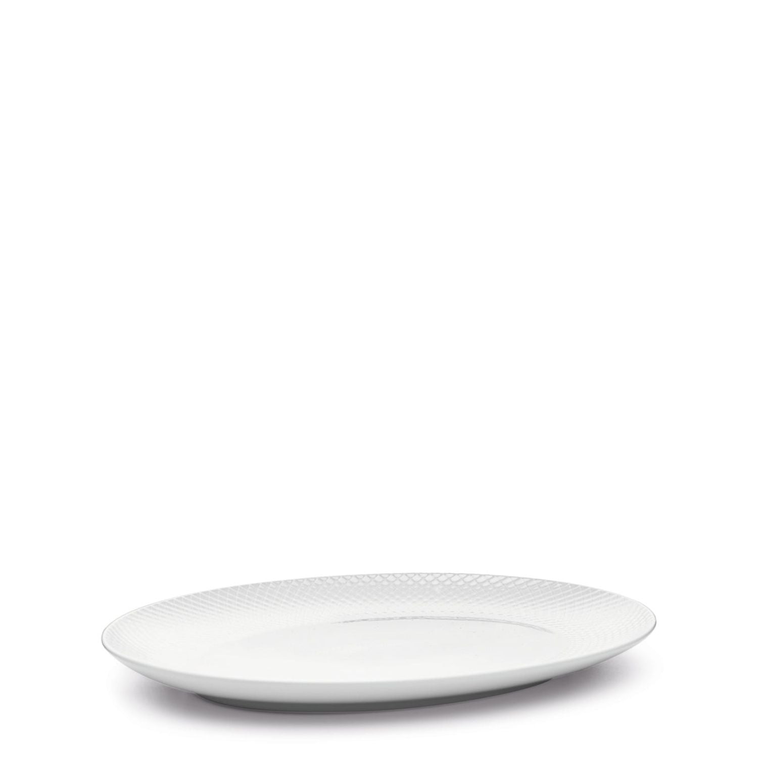 Rhombe Oval Serving Dish, White Serving Dish Lyngby Porcelæn