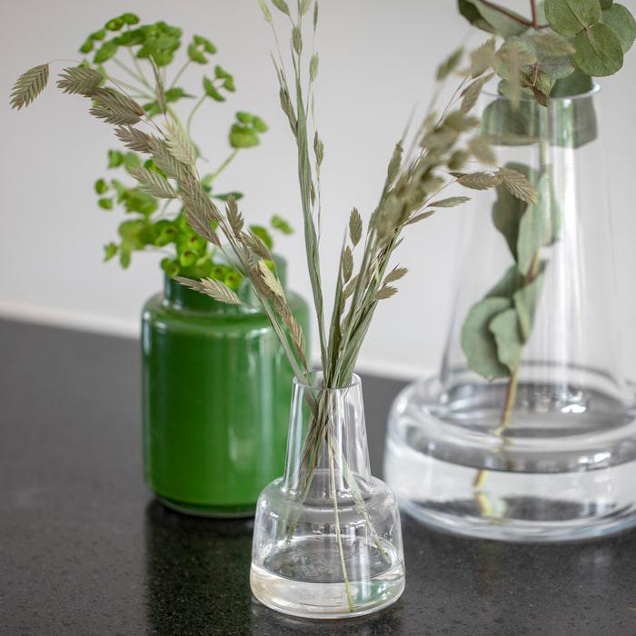 Flora Vase Medium Neck, Clear, H: 4.7&quot;